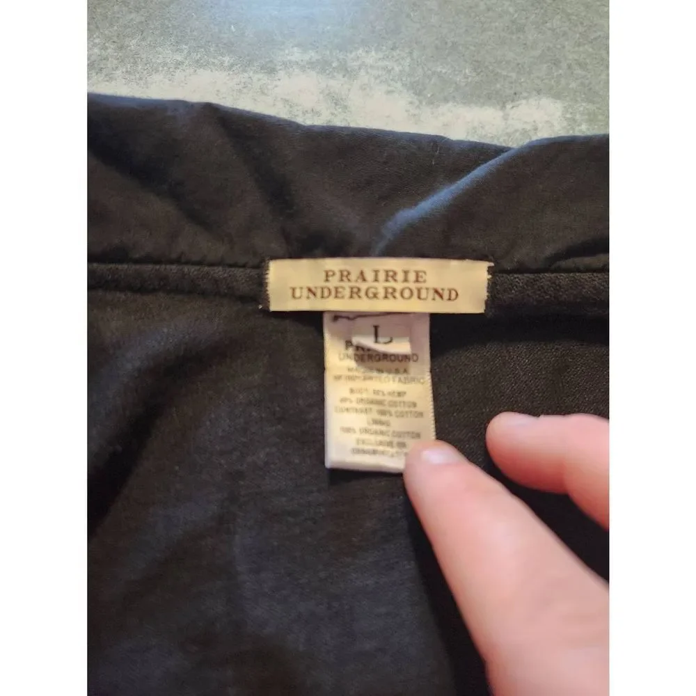 Prairie Underground black asymmetrical button jacket sz Large - Picture 2 of 3